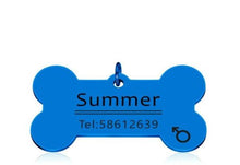 Load image into Gallery viewer, Personalized Collar Pet ID Tag Dashery Box Blue -one side 50 x 28mm 