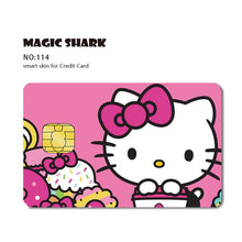 Load image into Gallery viewer, Sanrio Hello Kitty My Melody Poker Sticker Film Tape Skin for Credit Card Debit Card Kt Cat Waterproof Stickers Big Small Chip