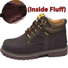 Load image into Gallery viewer, SURGUT Winter New Men Ankle Boots Motorcycle Fur Plush Warm Classic Fashion Snow Boot Autumn Men Casual Outdoor Working Boots Men&#39;s leather boots Dashery Box Fluff Dark Brown 7 