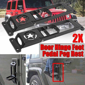 High Quality Car Exterior Door Hinge Folding Foot Pedal For Jeep For Wrangler Jeep accessories Dashery Box 2pcs 