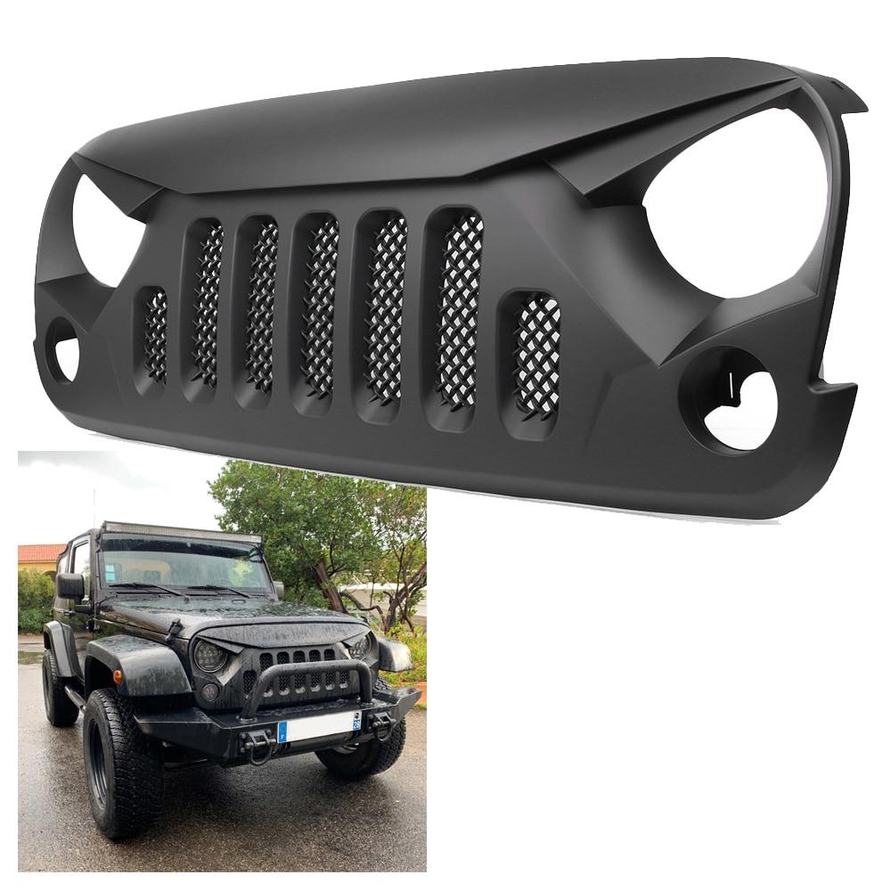 Car Front Grille Mesh Grill For Jeep Wrangler JK Sports Sahara Freedom Rubicon 2007-2018 Auto Accessories Black - Dashery Box