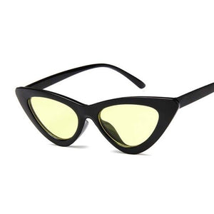 Vintage Women Cat Eye Sun Glasses Cat Eye Sun Glasses Dashery Box Black Yellow 