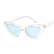 Load image into Gallery viewer, Vintage Women Cat Eye Sun Glasses Cat Eye Sun Glasses Dashery Box Trans Blue 