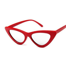 Load image into Gallery viewer, Vintage Women Cat Eye Sun Glasses Cat Eye Sun Glasses Dashery Box Red Silver 