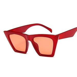 Fashion Square Sunglasses Women Designer Luxury Man/Women Cat Eye Sun Glasses Classic Vintage UV400 Outdoor Oculos De Sol Dashery Box Red 