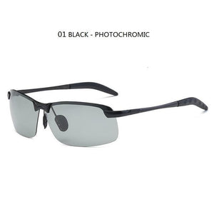 Male Change Color Chameleon Sunglasses Day Night Vision Driver's Eyewear Night vision sunglass Dashery Box 01 BLACK - CHAMELEON 