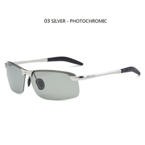 Male Change Color Chameleon Sunglasses Day Night Vision Driver's Eyewear Night vision sunglass Dashery Box 03 SILVER - CHAMELEO 