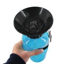 Load image into Gallery viewer, Pet Dog Drinking Water Bottle Sports Squeeze Type Puppy Cat Portable Travel Outdoor Feed Bowl Drinking Water Jug Cup Dispenser Dashery Box Blue 21.5 6.5 10.7 cm 