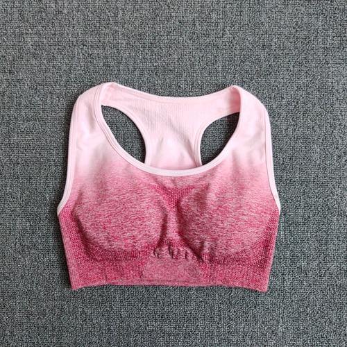 Ombre Yoga Set Sports Bra and Leggings Women Gym Set Clothes Seamless Workout Fitness Sportswear Fitness Sports Suit Sportswear Dashery Box BraRed M 