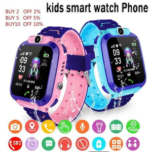 Q12 Children's Smart Watch SOS Phone Watch Smartwatch For Kids With Sim Card Photo Waterproof IP67 Kids Gift For IOS Android Childen's watch Dashery Box 
