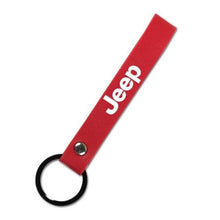Load image into Gallery viewer, Leather Keychain Metal key rings Chains Customize Personalized Gifts Car Key Holder For Jeep Wrangler Auto Keyring Jeep accessories Dashery Box red 
