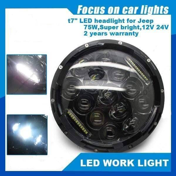 LED WORK LIGHT Black Cover Headlight For Jeep Wrangler Jeep accessories Dashery Box 