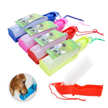 Load image into Gallery viewer, 250ml/500ml Pet Dog Water Bottle Plastic Portable Water Bottle Pets Outdoor Travel Drinking Water Feeder Bowl Foldable Dashery Box 