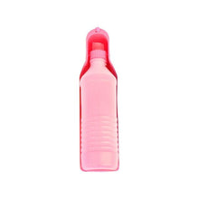 Load image into Gallery viewer, 250ml/500ml Pet Dog Water Bottle Plastic Portable Water Bottle Pets Outdoor Travel Drinking Water Feeder Bowl Foldable Dashery Box Pink 500ml 