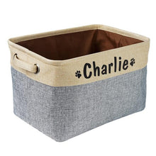 Load image into Gallery viewer, Pets Foldable Toys Linen Storage Box Dashery Box Gray 36cmX22cmX26cm 