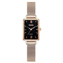 Load image into Gallery viewer, Gaiety Brand Women Watches Fashion Square Ladies Quartz Watch Bracelet Set Green Dial Simple Rose Gold Mesh Luxury Women Watches Dashery Box 1pc Mesh Watch 
