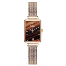 Load image into Gallery viewer, Gaiety Brand Women Watches Fashion Square Ladies Quartz Watch Bracelet Set Green Dial Simple Rose Gold Mesh Luxury Women Watches Dashery Box 1pc Mesh Watch 2 