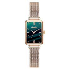 Load image into Gallery viewer, Gaiety Brand Women Watches Fashion Square Ladies Quartz Watch Bracelet Set Green Dial Simple Rose Gold Mesh Luxury Women Watches Dashery Box 1pc Mesh Watch 3 