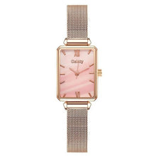 Load image into Gallery viewer, Gaiety Brand Women Watches Fashion Square Ladies Quartz Watch Bracelet Set Green Dial Simple Rose Gold Mesh Luxury Women Watches Dashery Box 1pc Mesh Watch 4 
