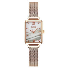 Load image into Gallery viewer, Gaiety Brand Women Watches Fashion Square Ladies Quartz Watch Bracelet Set Green Dial Simple Rose Gold Mesh Luxury Women Watches Dashery Box 1pc Mesh Watch 5 