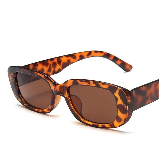 Classic Retro Square Sunglasses Women Brand Vintage Travel Small Rectangle Sun Glasses For Female Oculos Lunette De Soleil Femm Dashery Box C2 Leopard 