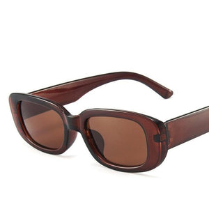 Classic Retro Square Sunglasses Women Brand Vintage Travel Small Rectangle Sun Glasses For Female Oculos Lunette De Soleil Femm Dashery Box C6 Brown 