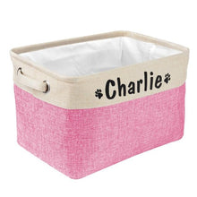 Load image into Gallery viewer, Pets Foldable Toys Linen Storage Box Dashery Box Pink 36cmX22cmX26cm 