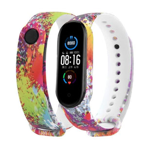 Strap For Xiaomi Mi Band 4 3 5 6 watch band Creative graffiti style Silicone bracelet replacement For XiaoMi band 4 5 Wristband Dashery Box China C7 For Mi band 3 4