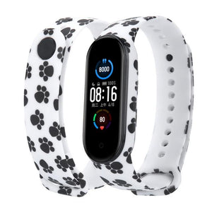 Strap For Xiaomi Mi Band 4 3 5 6 watch band Creative graffiti style Silicone bracelet replacement For XiaoMi band 4 5 Wristband Dashery Box China C25 For Mi band 5 6