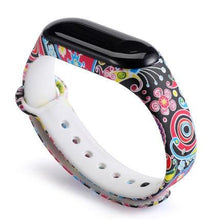 Load image into Gallery viewer, Strap For Xiaomi Mi Band 4 3 5 6 watch band Creative graffiti style Silicone bracelet replacement For XiaoMi band 4 5 Wristband Dashery Box China C32 For Mi band 3 4