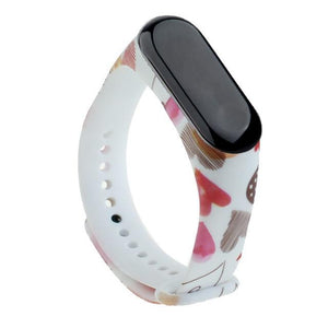 Strap For Xiaomi Mi Band 4 3 5 6 watch band Creative graffiti style Silicone bracelet replacement For XiaoMi band 4 5 Wristband Dashery Box China B10 For Mi band 5 6