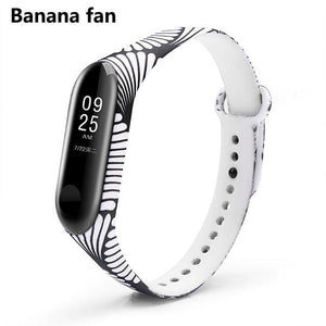 Strap For Xiaomi Mi Band 4 3 5 6 watch band Creative graffiti style Silicone bracelet replacement For XiaoMi band 4 5 Wristband Dashery Box China B8 For Mi band 3 4
