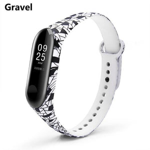 Strap For Xiaomi Mi Band 4 3 5 6 watch band Creative graffiti style Silicone bracelet replacement For XiaoMi band 4 5 Wristband Dashery Box 