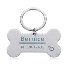 Load image into Gallery viewer, Personalized Collar Pet ID Tag Dashery Box Silver 50 x 28mm 