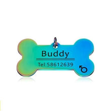 Load image into Gallery viewer, Personalized Collar Pet ID Tag Dashery Box Rainbow -one side 50 x 28mm 