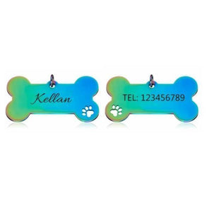 Personalized Collar Pet ID Tag Dashery Box Rainbow -one side 40x21mm 