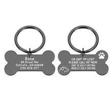Load image into Gallery viewer, Personalized Collar Pet ID Tag Dashery Box Silver-one side 40x21mm 