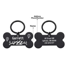 Load image into Gallery viewer, Personalized Collar Pet ID Tag Dashery Box Black 50 x 28mm 