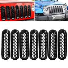 Load image into Gallery viewer, Matte Black Mesh Grille Inserts For Jeep Wrangler JK 07-18 Dashery Box 
