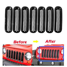 Load image into Gallery viewer, Matte Black Mesh Grille Inserts For Jeep Wrangler JK 07-18 Dashery Box 