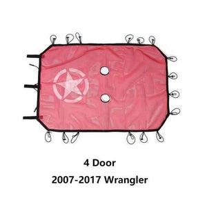 UV Resistant Sunshade Mesh For Jeep Wrangler JK 2007-2017 Dashery Box 4 Door Red Star 