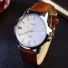 Load image into Gallery viewer, YAZOLE Classic Watch TheSwirlfie Brown &amp; white 