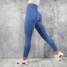 Load image into Gallery viewer, Women Running Leggings Fitness High Waist Tight Pants Sportswear Seamless Leggings Gym Tights XL Female Running Workout Leggings Dashery Box Blue S 