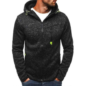 Men's Sports Casual Zipper Sweatshirts TheSwiftzy Black Gray S 